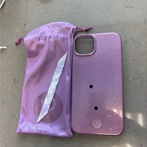 Loopy Case Glitter Purple Protective Smartphone Case For IPhone 15 Plus Righty